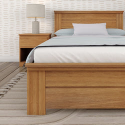 Rustic Full Bed with Solid Headboard Single Beds Plank+Beam 