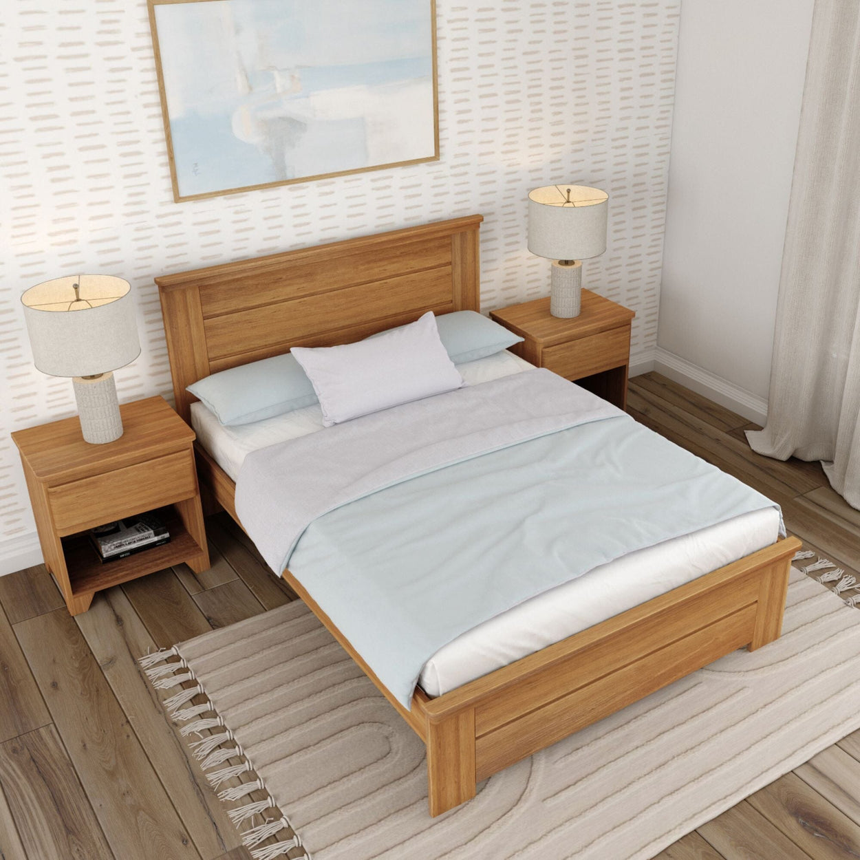 Rustic Full Bed with Solid Headboard Single Beds Plank+Beam 