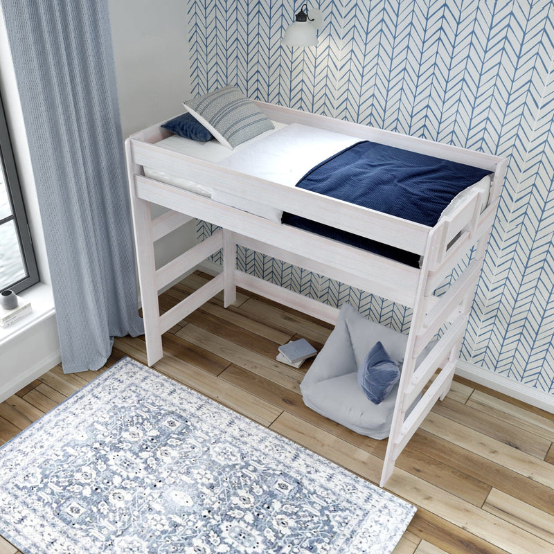 Rustic Loft Bed - Twin Loft Beds Plank+Beam White Wash 