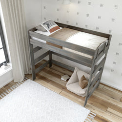 Rustic Twin High Loft Bed Loft Beds Plank+Beam Driftwood 