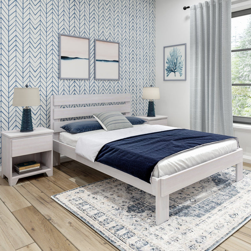 Rustic Slatted Bed - Queen Single Beds Plank+Beam White Wash 
