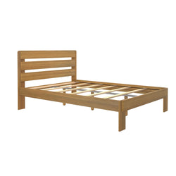 Rustic Queen Bed with Slatted Headboard Single Beds Plank+Beam 