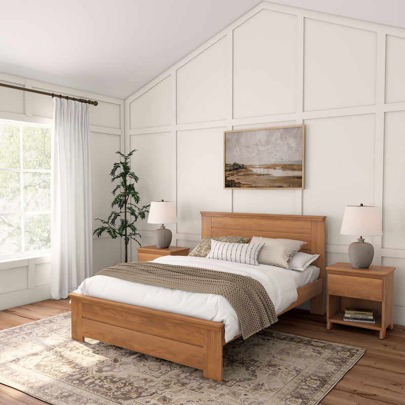 Rustic Panel Bed - Queen Single Beds Plank+Beam Rustic Pecan 