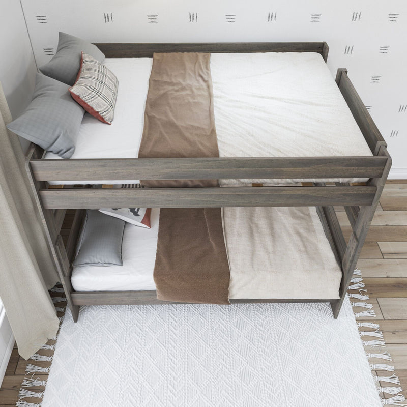 Rustic Queen Over Queen Bunk Bed Farmhouse Solid Wood Bed Frames