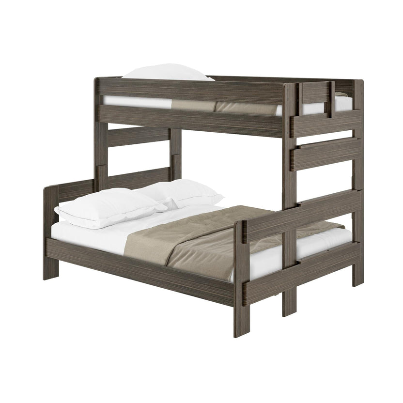 Rustic Twin XL Over Queen Bunk Bed Farmhouse Solid Wood Bed Frames