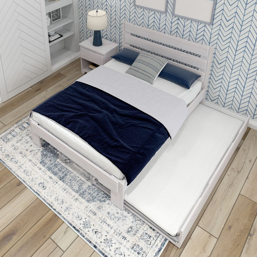 Rustic Slatted Bed + Trundle - Full Single Beds Plank+Beam 