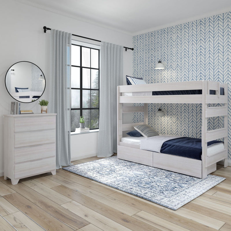 Rustic Twin over Twin Bunk Bed + Underbed Storage Bunk Beds Plank+Beam 