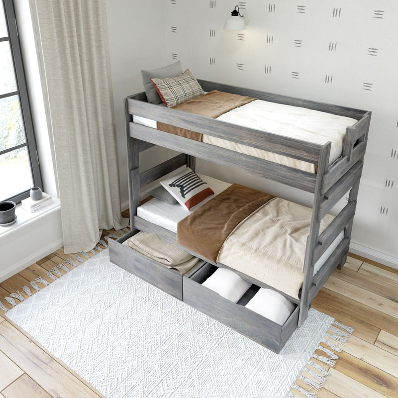 Rustic Twin over Twin Bunk Bed + Underbed Storage Bunk Beds Plank+Beam 