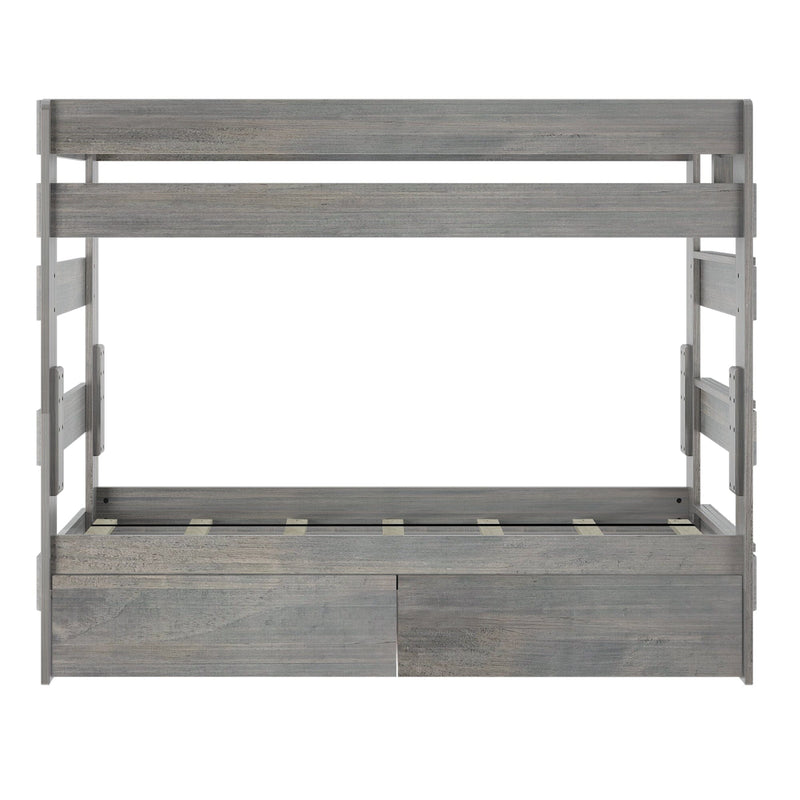 Rustic Twin over Twin Bunk Bed + Underbed Storage Bunk Beds Plank+Beam 