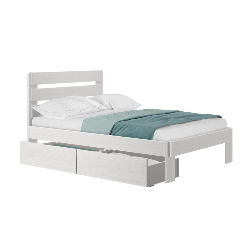 Rustic Slatted Bed + Storage - Full Single Beds Plank+Beam 