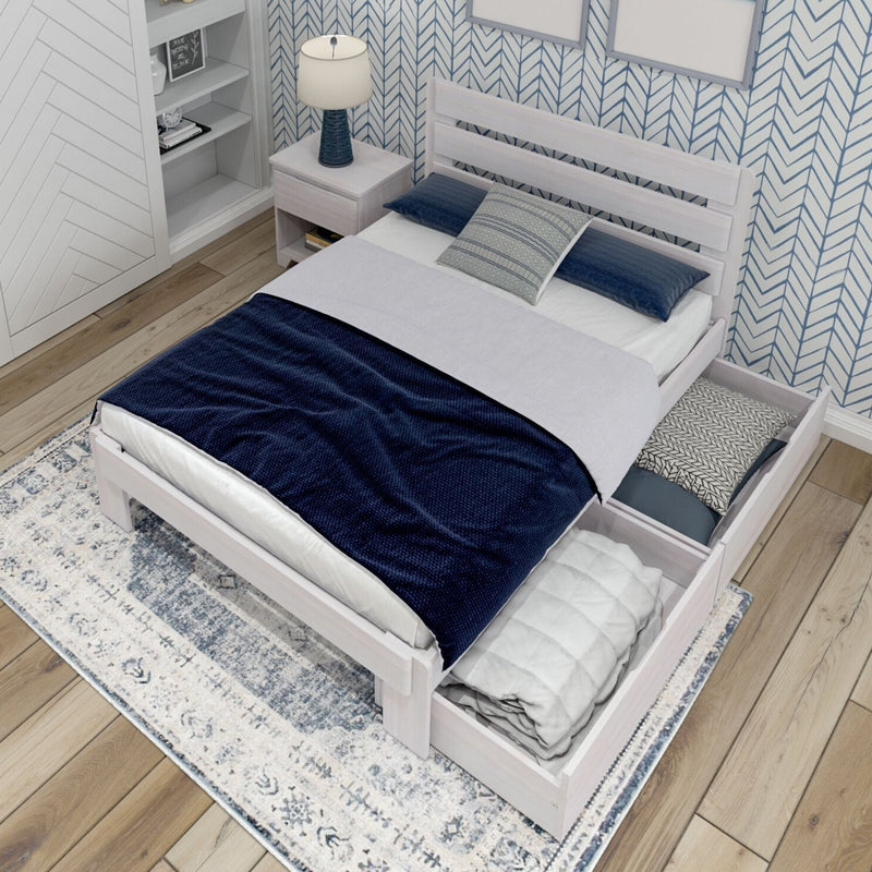 Rustic Slatted Bed + Storage - Full Single Beds Plank+Beam 