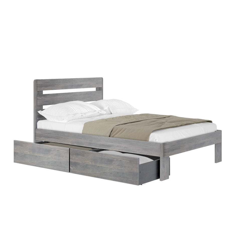 Rustic Slatted Bed + Storage - Full Single Beds Plank+Beam 