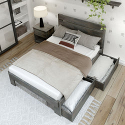 Rustic Slatted Bed + Storage - Full Single Beds Plank+Beam 