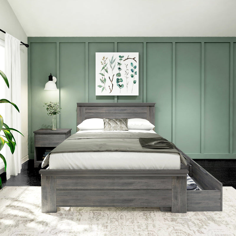 Rustic Panel Bed + Storage - Full Single Beds Plank+Beam 