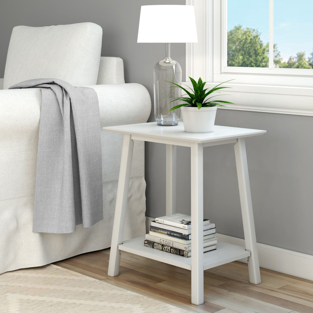 Mid-Century Side Table Side Table Plank+Beam White 