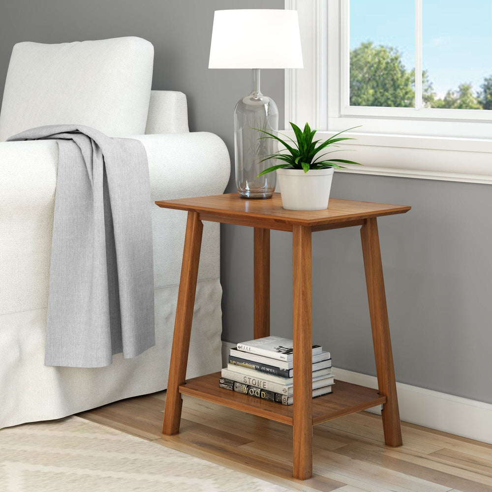Mid-Century Side Table Furniture Plank+Beam Pecan 