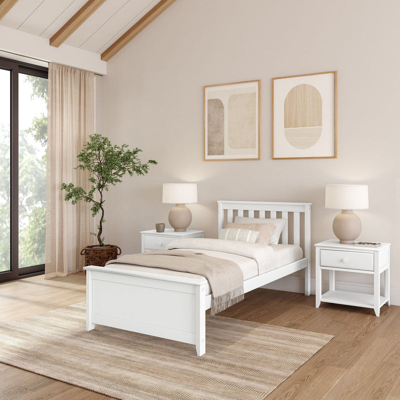 Classic Bed - Twin Single Beds Plank+Beam White 