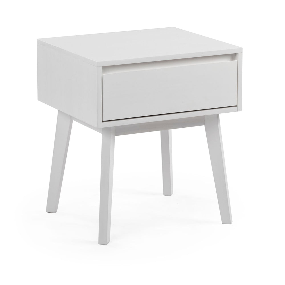 PB210001-002 : Nightstand Scandinavian Nightstand with 1 Drawer, White