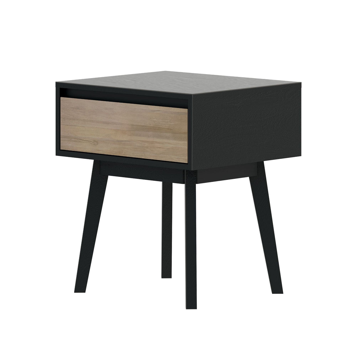 Modern Solid Wood Nightstand with 1 Drawer — Plank+Beam