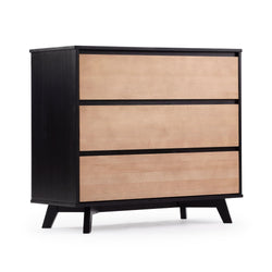 Modern 3-Drawer Dresser Furniture Plank+Beam Black and Blonde 
