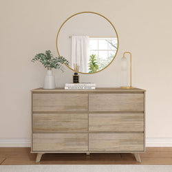 Modern Solid Wood 6-Drawer Dresser Furniture Plank+Beam 
