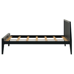 Modern Solid Wood Full Size Bed with Slatted Headboard Single Beds Plank+Beam 