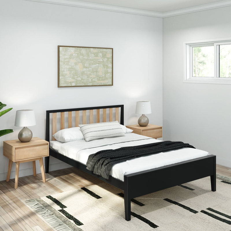 Modern Bed - Full Single Beds Plank+Beam Black and Blonde 