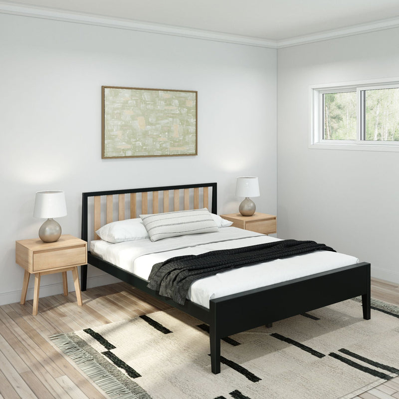 Modern Bed - Queen Single Beds Plank+Beam Black and Blonde 