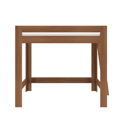 Modern solid wood walnut bed frame footboard with horizontal slat and square legs, minimalist platform bed support