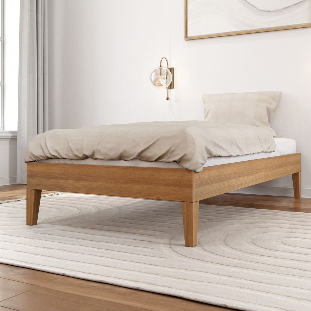 Twin Platform Bed Single Beds Plank+Beam Pecan Dip 