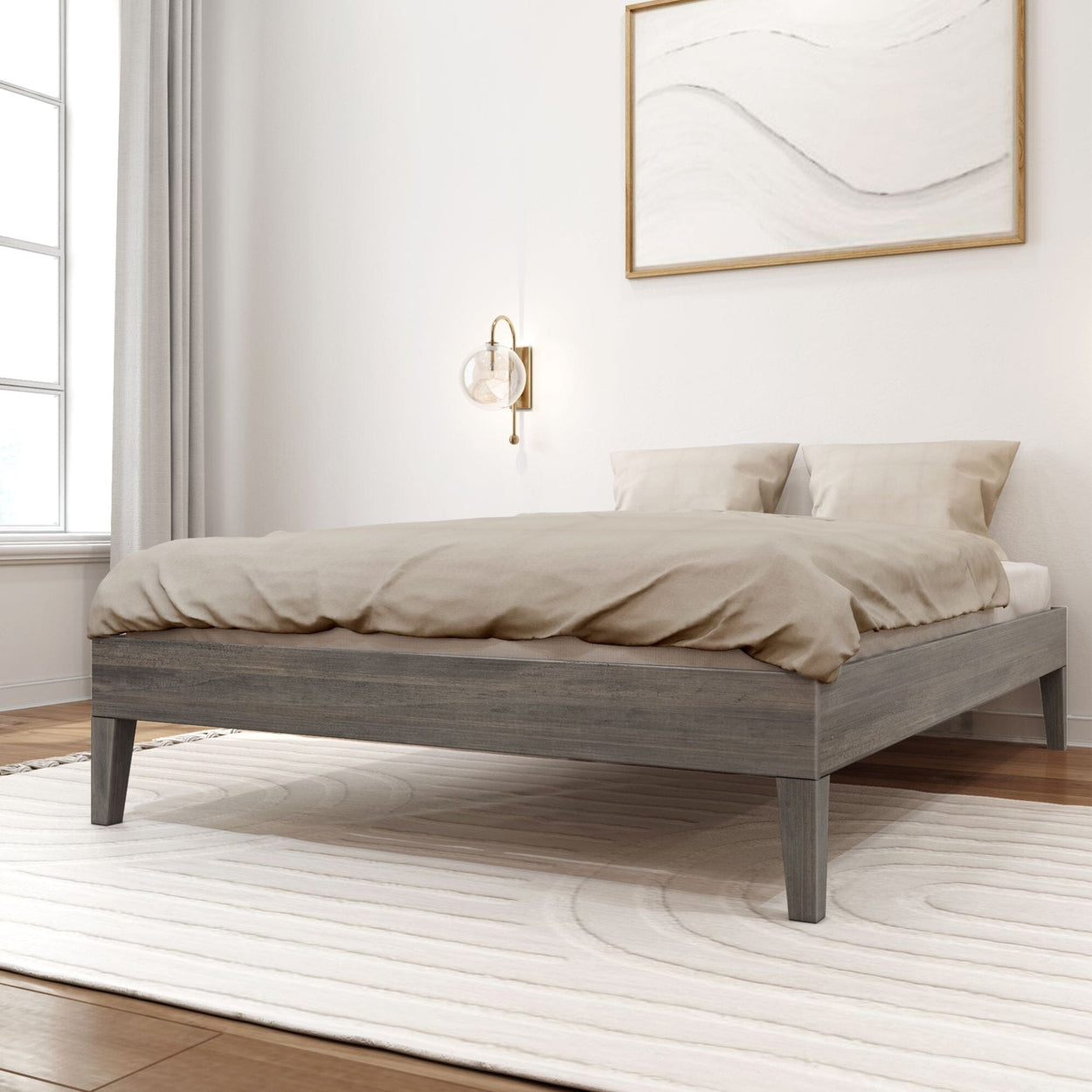Full Platform Bed Single Beds Plank+Beam Driftwood 