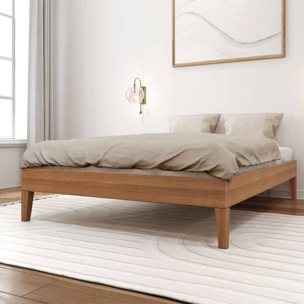 Full Platform Bed Single Beds Plank+Beam Matte Pecan 