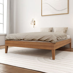 Full Platform Bed Single Beds Plank+Beam Matte Pecan 