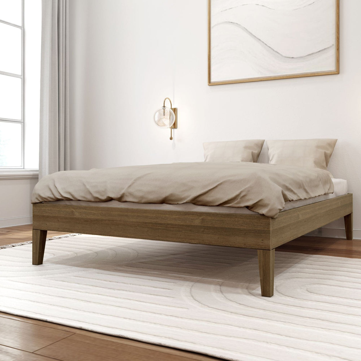 Full Platform Bed Single Beds Plank+Beam Matte Walnut 