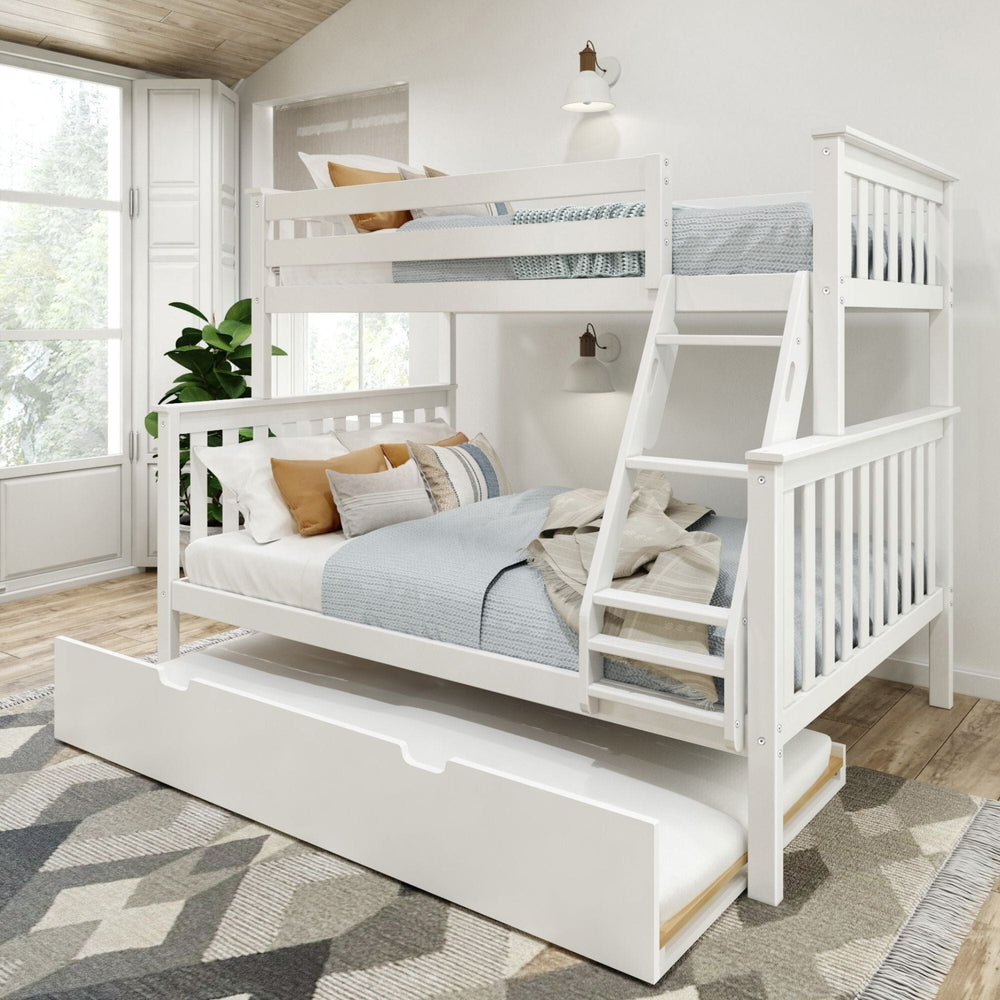 Classic Twin over Full Bunk Bed + Trundle Bunk Beds Plank+Beam White 