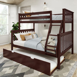 Classic Twin over Full Bunk Bed + Trundle Bunk Beds Plank+Beam Espresso 