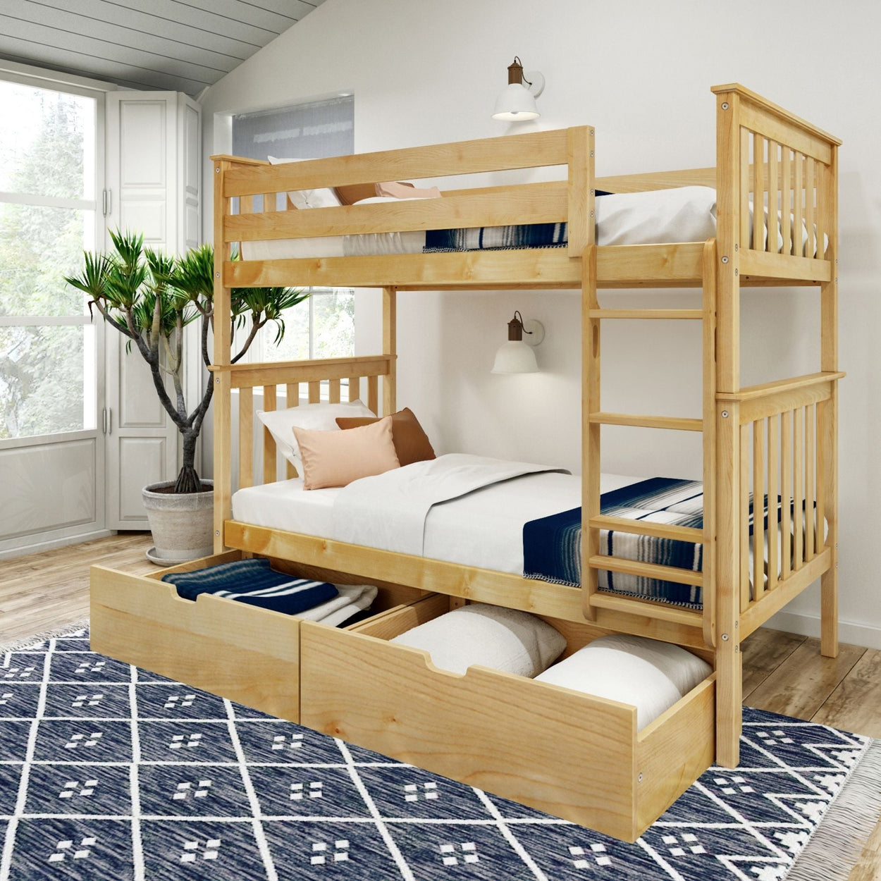 Classic Twin over Twin Bunk Bed + Underbed Storage Bunk Beds Plank+Beam Natural 