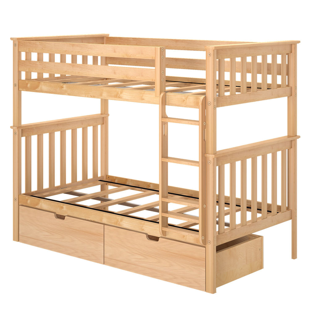 Classic Twin over Twin Bunk Bed + Underbed Storage Bunk Beds Plank+Beam 