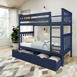 Classic Twin over Twin Bunk Bed + Underbed Storage Bunk Beds Plank+Beam Blue 
