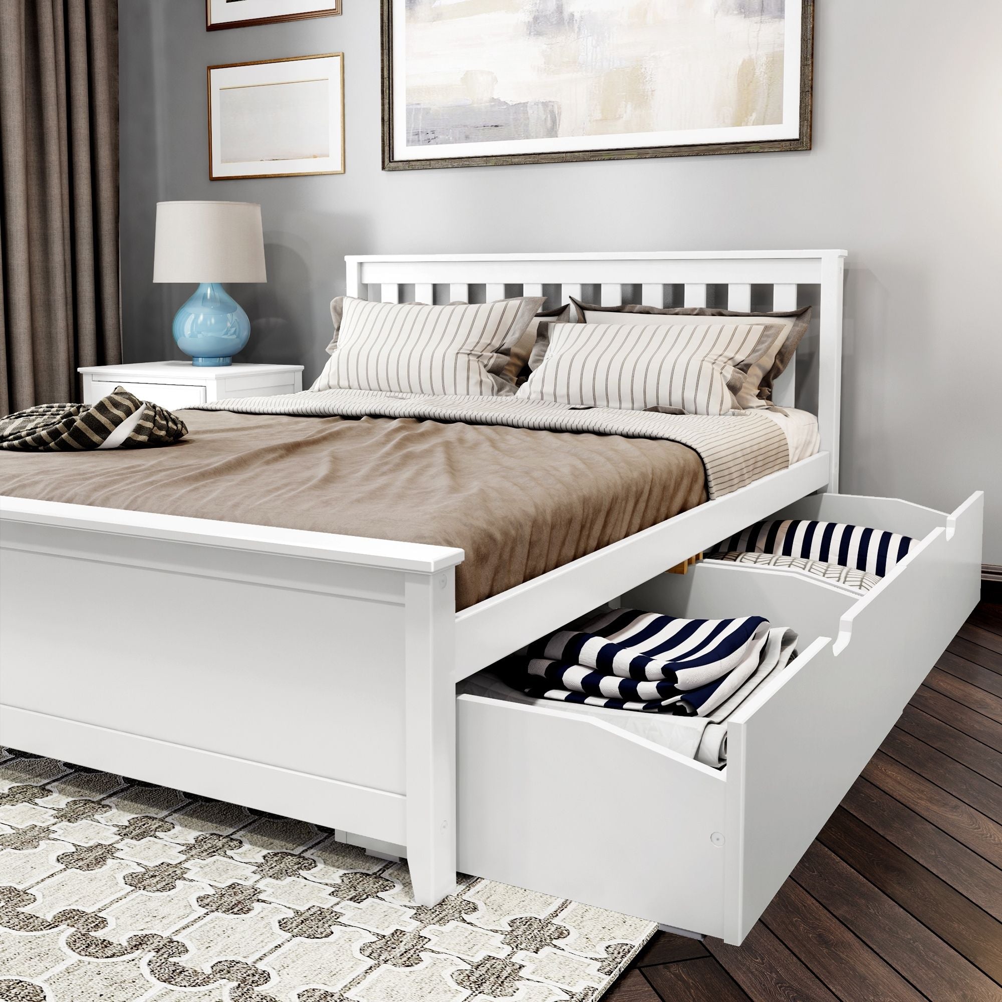 White single bed frame best sale with storage