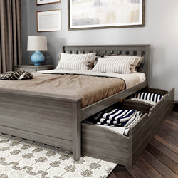 Classic Queen Bed + Underbed Storage Single Beds Plank+Beam 