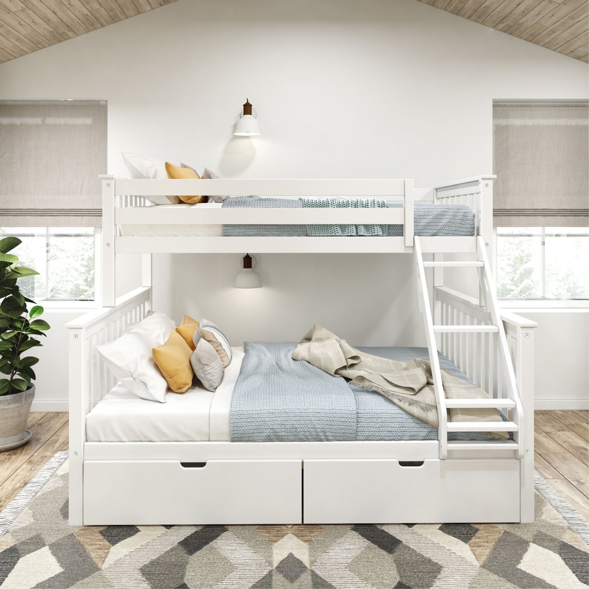 White queen 2024 bunk bed