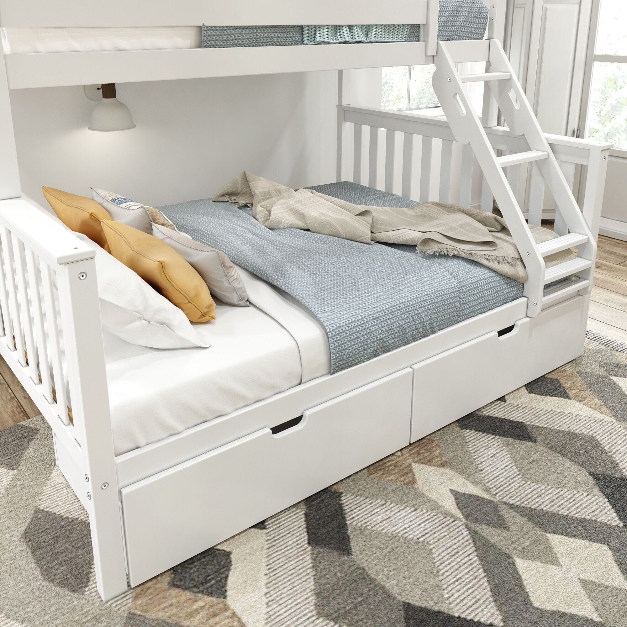 Twin over queen bunk deals bed with drawers