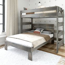 Rustic Twin over Full L-Shaped Bunk Bed Bunk Beds Plank+Beam Driftwood 