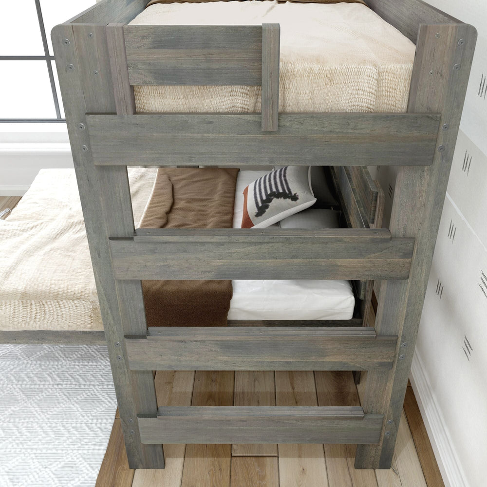 Rustic Twin over Full L-Shaped Bunk Bed Bunk Beds Plank+Beam 