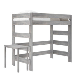 Rustic Twin High Loft Bed + Desk Loft Beds Plank+Beam Driftwood 