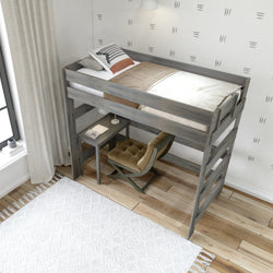 Rustic Twin High Loft Bed + Desk Loft Beds Plank+Beam 