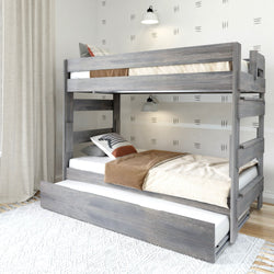 Rustic Twin over Twin Bunk Bed + Trundle Bunk Beds Plank+Beam Driftwood 